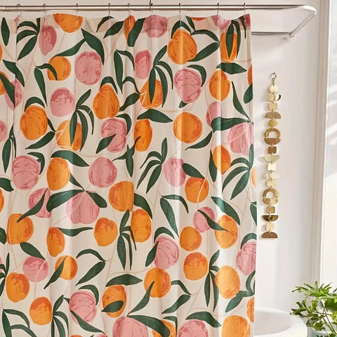 Peach douchegordijn badkamer