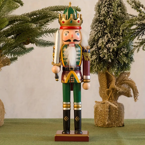 1pc 30cm Nutcracker Soldier Figurine - Wooden Christmas Decor for Home, Office & Tabletop | Perfect for Holiday Parties & Festive Celebrations CozyHaus