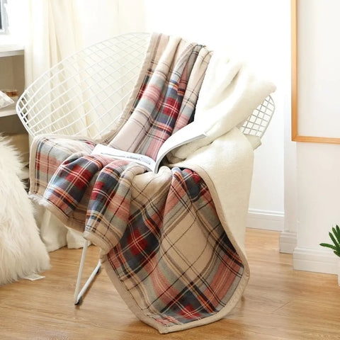 Ultra-Soft Plaid Throw Blanket - Double Layer, Warm & Cozy for Couch or Bed, Allergy-Friendly Flannel, Perfect Christmas Gift for All Seasons CozyHaus