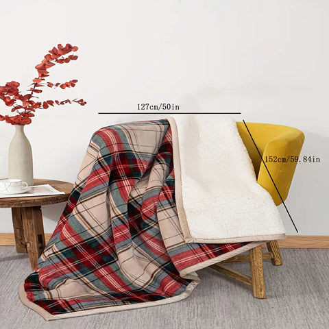 Ultra-Soft Plaid Throw Blanket - Double Layer, Warm & Cozy for Couch or Bed, Allergy-Friendly Flannel, Perfect Christmas Gift for All Seasons CozyHaus