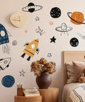 1pc, Outer Space Nursery Wall Sticker - Rocket Ship, Astronaut, and Planet Decor for Boy's Room - Vinyl Decor for a Fun and Imaginative Space Theme CozyHaus