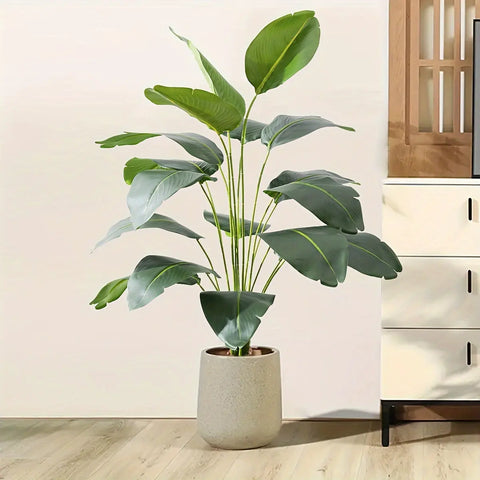 1pc 18-Head Banana Plant, 73.66cm Large Artificial Potted Plant with Stone, Indoor & Outdoor Decor, Nordic Style, Ideal for New Year, Housewarming, Wedding, Beach, Party, Christmas, Thanksgiving, Independence Day, Labor Day, Banana Tree, No Power Required CozyHaus