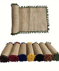 1pc Rustic Burlap Table Runner - Festive Christmas Design, Woven Polyester & Jute Blend, Perfect for Dining & Entryway Decor CozyHaus