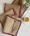 1pc Rustic Burlap Table Runner - Festive Christmas Design, Woven Polyester & Jute Blend, Perfect for Dining & Entryway Decor CozyHaus