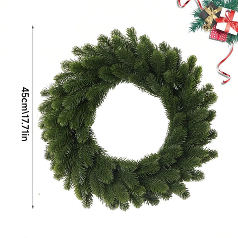 44.96cm Classic Green Pine Needle Christmas Wreath - Artificial, Perfect for Front Door & Indoor/Outdoor Decor, Farmhouse Style Holiday Wall & Window Accent, for Christmas CozyHaus