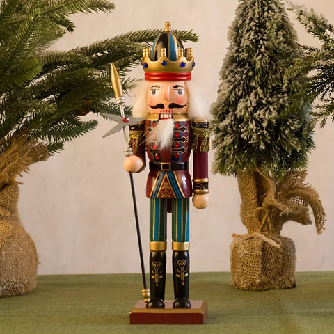 1pc 30cm Nutcracker Soldier Figurine - Wooden Christmas Decor for Home, Office & Tabletop | Perfect for Holiday Parties & Festive Celebrations CozyHaus