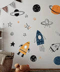 1pc, Outer Space Nursery Wall Sticker - Rocket Ship, Astronaut, and Planet Decor for Boy's Room - Vinyl Decor for a Fun and Imaginative Space Theme CozyHaus