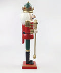 Christmas Nutcracker King Figurine, 11.81-Inch Traditional Wooden Soldier with Scepter, Festive Tabletop Holiday Decor, Manufactured Wood Nutcracker for Christmas Display CozyHaus