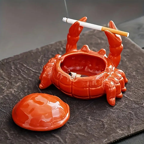 Ceramic Crab Ashtray, Unique Shepherd Design, Perfect for Home & Office Decor, Ideal Father's Day or Boyfriend Gift, No Power Required, Battery Not Included CozyHaus