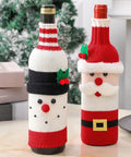 Christmas Decorations Santa Wine Bottle Cover, Knitted Champagne Bottle Sleeve For Restaurant Holiday Settings Christmas, Halloween, Thanksgiving Day Gift Easter Gift CozyHaus