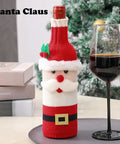 Christmas Decorations Santa Wine Bottle Cover, Knitted Champagne Bottle Sleeve For Restaurant Holiday Settings Christmas, Halloween, Thanksgiving Day Gift Easter Gift CozyHaus