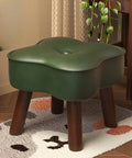 Contemporary Faux Leather Shoe Changing Stool - Versatile Low Ottoman for Living Room, Sofa Side & Entryway Storage CozyHaus