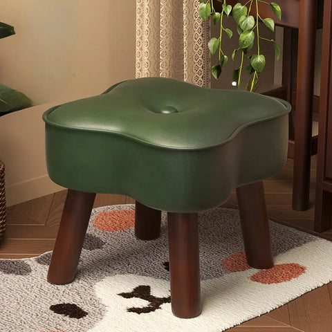 Contemporary Faux Leather Shoe Changing Stool - Versatile Low Ottoman for Living Room, Sofa Side & Entryway Storage CozyHaus