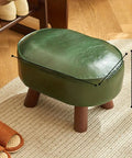 Contemporary Faux Leather Shoe Changing Stool - Versatile Low Ottoman for Living Room, Sofa Side & Entryway Storage CozyHaus