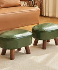 Contemporary Faux Leather Shoe Changing Stool - Versatile Low Ottoman for Living Room, Sofa Side & Entryway Storage CozyHaus