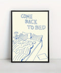 Come Back to Bed Cartoon Canvas Art Print - Art Deco Modern Retro Style Ink Wall Art Decor for Bedroom, Living Room, Home Office - Portrait Orientation Frameless Poster for Indoor Use CozyHaus