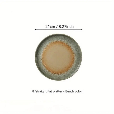 Elegant Japanese Ceramic Dish For Salad & Pasta - Round, Perfect For Culinary Presentations CozyHaus