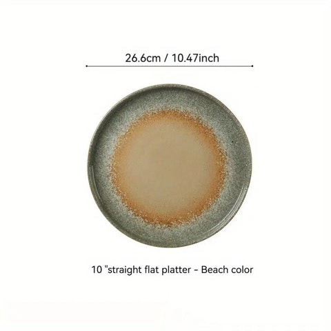 Elegant Japanese Ceramic Dish For Salad & Pasta - Round, Perfect For Culinary Presentations CozyHaus