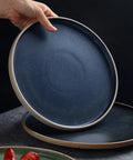 Elegant Japanese Ceramic Dish For Salad & Pasta - Round, Perfect For Culinary Presentations CozyHaus