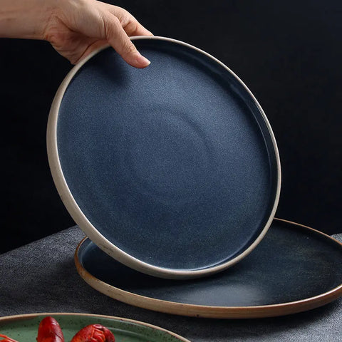 Elegant Japanese Ceramic Dish For Salad & Pasta - Round, Perfect For Culinary Presentations CozyHaus