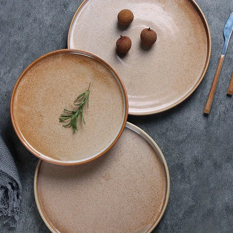 Elegant Japanese Ceramic Dish For Salad & Pasta - Round, Perfect For Culinary Presentations CozyHaus