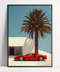 Vintage-Inspired Red Sports Car & Palm Landscape Canvas Art Print - Modern Wall Decor for Living Room, Bedroom, Office, and More - Unframed CozyHaus