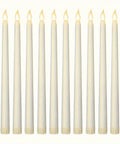 6pcs Flameless Taper Candles with 3D Flickering LED Wick - Battery Operated, Real Wax for Christmas & Wedding Decor (AAA Batteries Not Included) CozyHaus