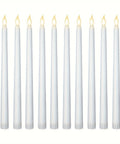 6pcs Flameless Taper Candles with 3D Flickering LED Wick - Battery Operated, Real Wax for Christmas & Wedding Decor (AAA Batteries Not Included) CozyHaus