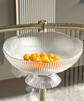 Elegant Oval PET Fruit Bowl with Golden Rim - Transparent Snack Serving Tray for Home & KTV CozyHaus