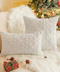 1pc/2pcs, Christmas Plush Pillow Cover Single Side Embroidered Wool Snowflake Christmas Tree Living Room Sofa Cushion Party Decoration Pillow Cover CozyHaus