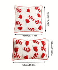 Christmas Plush Throw Pillow Cover 44.96cm - Festive Red & White, Zip Closure, Machine Washable Polyester - Perfect for Sofa and Bedroom Decor CozyHaus