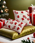 Christmas Plush Throw Pillow Cover 44.96cm - Festive Red & White, Zip Closure, Machine Washable Polyester - Perfect for Sofa and Bedroom Decor CozyHaus