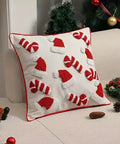 Christmas Plush Throw Pillow Cover 44.96cm - Festive Red & White, Zip Closure, Machine Washable Polyester - Perfect for Sofa and Bedroom Decor CozyHaus