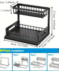 2-Tier Pull-Out Under Sink Organizer - Metal Storage Shelf for Kitchen & Bathroom Cabinets, Space-Saving Design CozyHaus