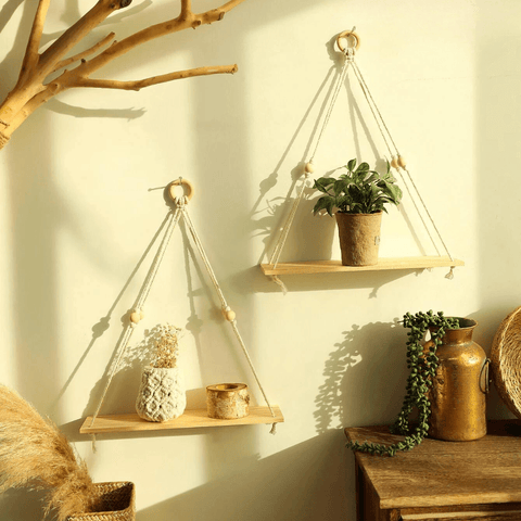 Wandplank - Houten Macrame muurplank CozyHaus