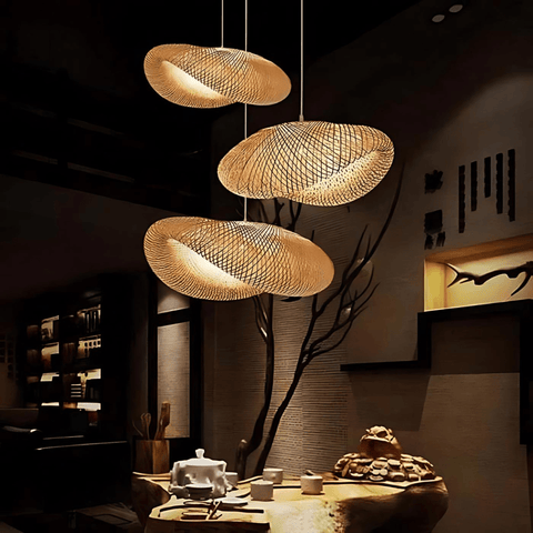 Strøve - Handgemaakte gevlochten bamboe hanglamp