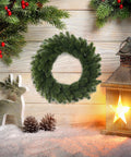 44.96cm Classic Green Pine Needle Christmas Wreath - Artificial, Perfect for Front Door & Indoor/Outdoor Decor, Farmhouse Style Holiday Wall & Window Accent, for Christmas CozyHaus