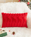 1pc/2pcs, Christmas Plush Pillow Cover Single Side Embroidered Wool Snowflake Christmas Tree Living Room Sofa Cushion Party Decoration Pillow Cover CozyHaus