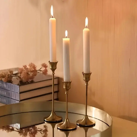 3pcs Elegant Metal Candle Holders Set - Perfect for Romantic Dinners, Wedding Anniversaries, Home & Hotel Decor, Birthday Gifts - Ideal Table Centerpieces for Parties & Catering Events (Candles Not Included) CozyHaus