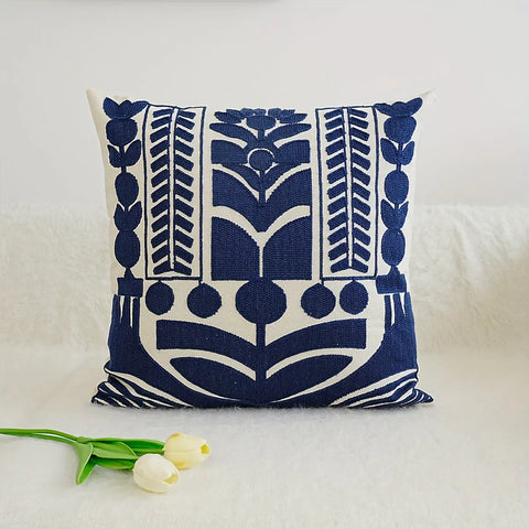 1pc, Exquisite Embroidered American Style Cushion Cover, Available In Multiple Sizes And Suitable For Various Room Types. CozyHaus