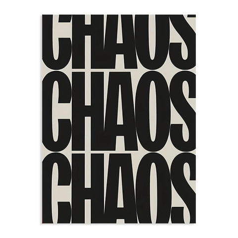 "Chaos" Modern Art Canvas Poster - Black and Beige Quote - Ideal Gift for Bedroom, Living Room, Corridor - Wall Art, Wall Decor, Winter Decor, Room Decoration CozyHaus