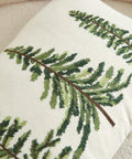 1pc Festive Green Christmas Tree Embroidered Throw Pillow Cover - Perfect for Holiday Home Decor, Machine Washable, Zip Closure, Linen Blend CozyHaus