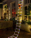 LED Santa Claus Ladder Lights String, USB Powered Christmas Holiday Decorations, Multi-Color LED Rope Lights for Indoor Decoration, 3m/1.7m, Plastic, Bar/Bat Mitzvah, Halloween, Christmas, Universal Holiday Decor, ≤36V CozyHaus