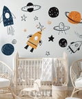 1pc, Outer Space Nursery Wall Sticker - Rocket Ship, Astronaut, and Planet Decor for Boy's Room - Vinyl Decor for a Fun and Imaginative Space Theme CozyHaus