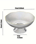 Elegant Oval PET Fruit Bowl with Golden Rim - Transparent Snack Serving Tray for Home & KTV CozyHaus