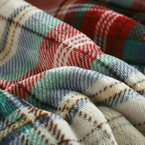 Ultra-Soft Plaid Throw Blanket - Double Layer, Warm & Cozy for Couch or Bed, Allergy-Friendly Flannel, Perfect Christmas Gift for All Seasons CozyHaus