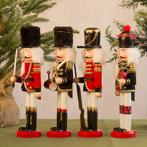 1pc 30cm Nutcracker Soldier Figurine - Wooden Christmas Decor for Home, Office & Tabletop | Perfect for Holiday Parties & Festive Celebrations CozyHaus