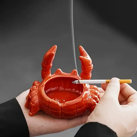 Ceramic Crab Ashtray, Unique Shepherd Design, Perfect for Home & Office Decor, Ideal Father's Day or Boyfriend Gift, No Power Required, Battery Not Included CozyHaus