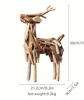 Handcrafted Wooden Deer Sculpture: Abstract Design for Indoor/Outdoor Use - Perfect Christmas Gift for Your Living Room or Office CozyHaus