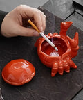 Ceramic Crab Ashtray, Unique Shepherd Design, Perfect for Home & Office Decor, Ideal Father's Day or Boyfriend Gift, No Power Required, Battery Not Included CozyHaus